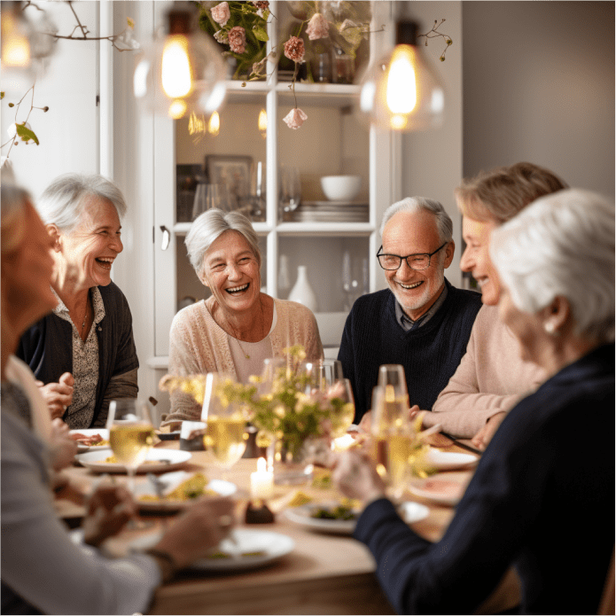 personnes âgées à table