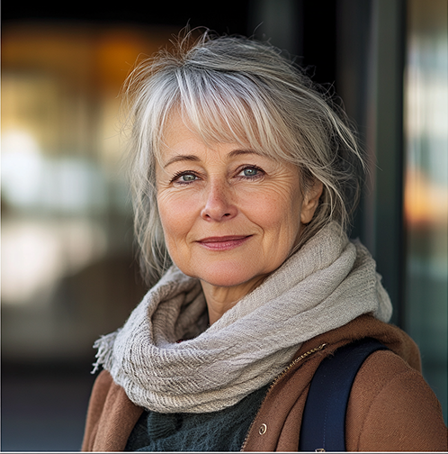 dame plus âgée souriante